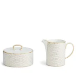 GIO GOLD SUGAR BOX AND CREAM JUG SET