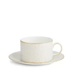 GIO GOLD TEACUP AND SAUCER
