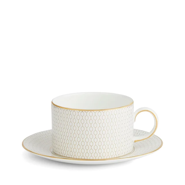 GIO GOLD TEACUP AND SAUCER